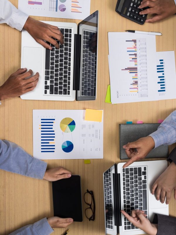 Group of Multiethnic Busy People Working in an Office.